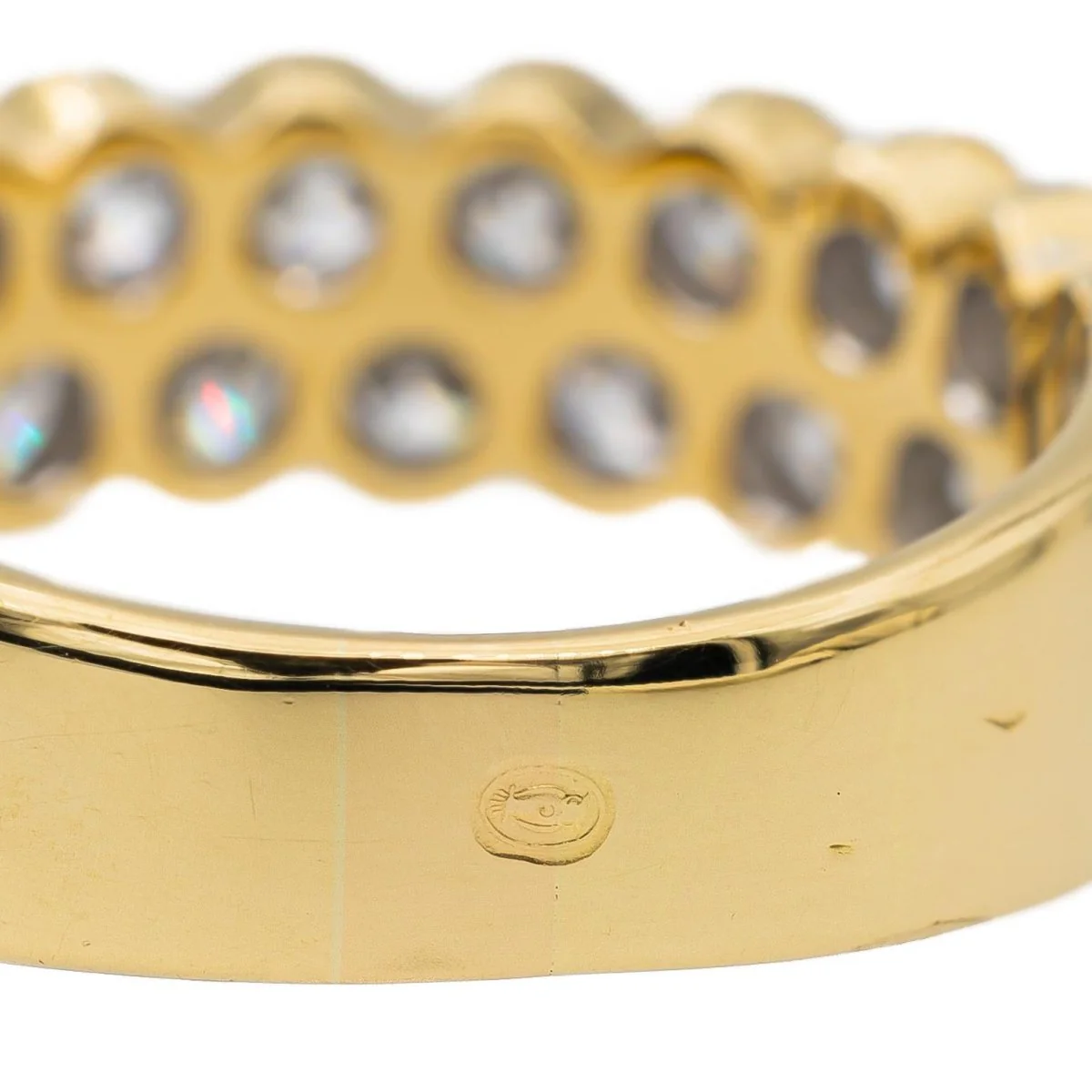Bague Demi alliance en or jaune, blanc, et Diamant - Image 6