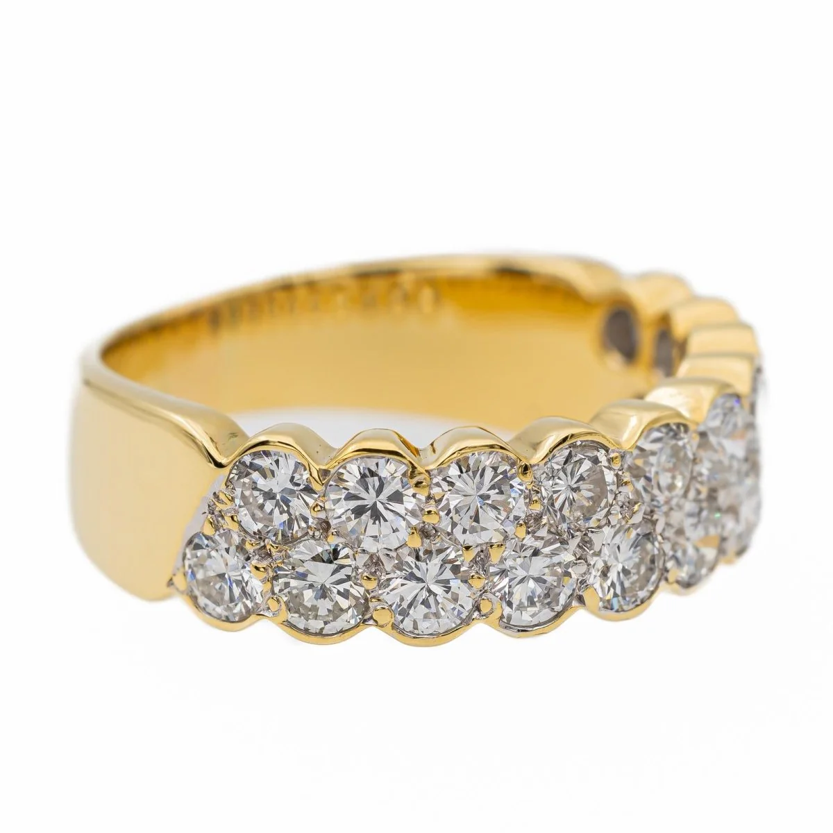 Bague Demi alliance en or jaune, blanc, et Diamant - Image 7
