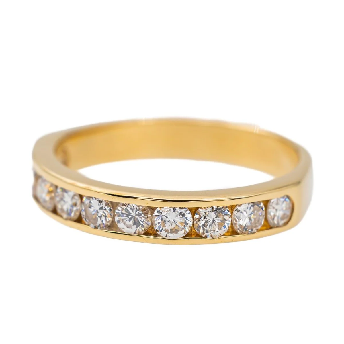 Bague Demi alliance en Or jaune et Diamant - Image 3