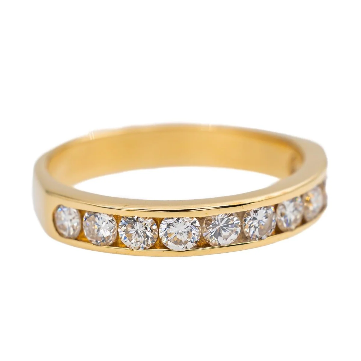 Bague Demi alliance en Or jaune et Diamant - Image 7