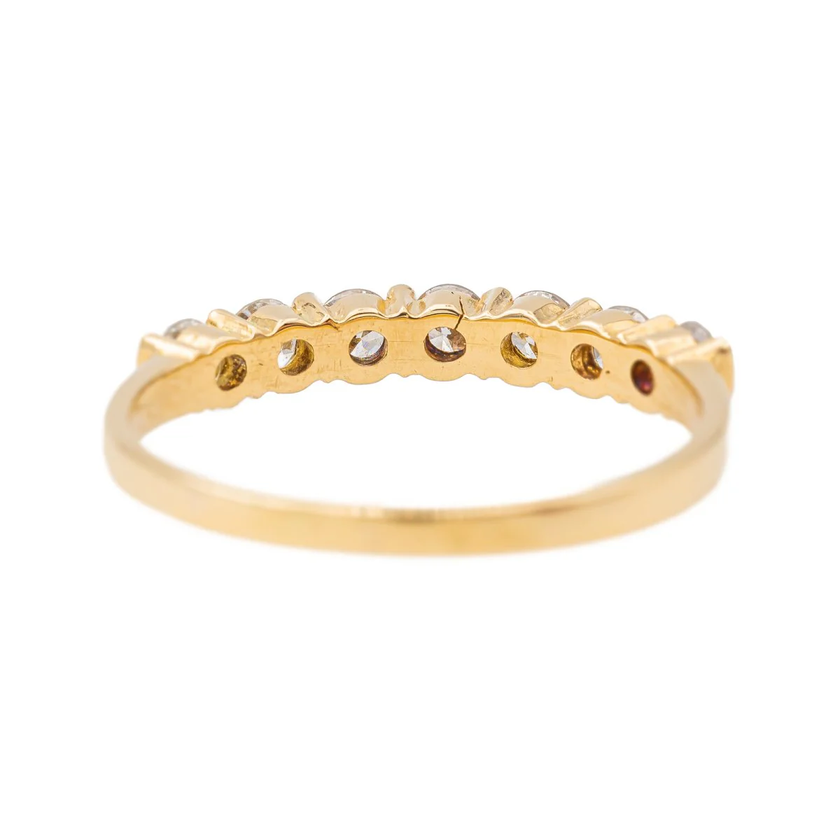 Bague demi Alliance en or jaune et diamants - Image 4