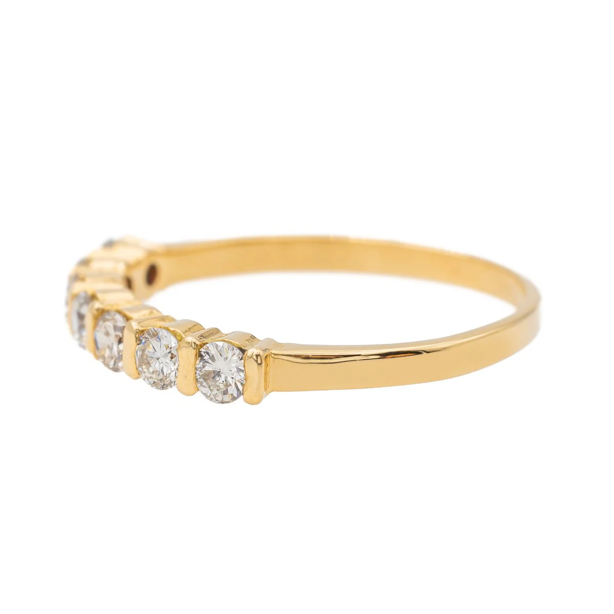 Bague demi Alliance en or jaune et diamants - Image 5