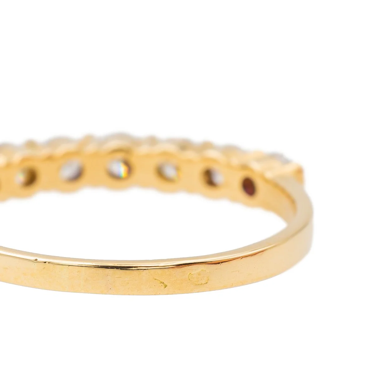 Bague demi Alliance en or jaune et diamants - Image 7