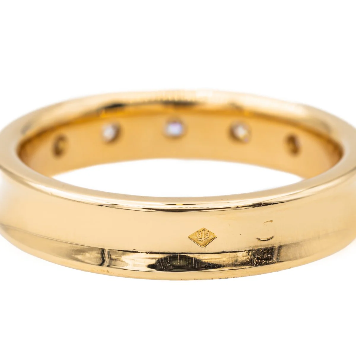 Bague Demi-alliance Or jaune Diamant - Image 6