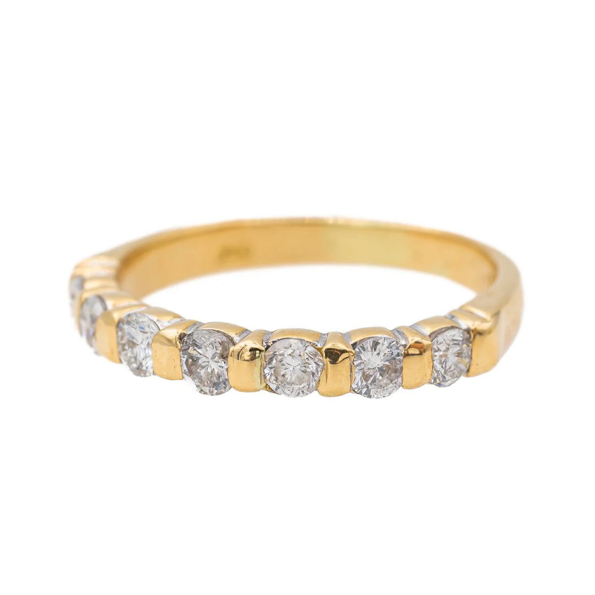 Bague Demi alliance Or jaune Diamant - Image 3