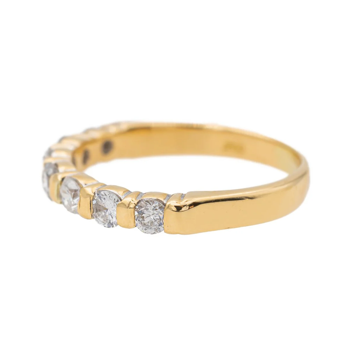 Bague Demi alliance Or jaune Diamant - Image 4
