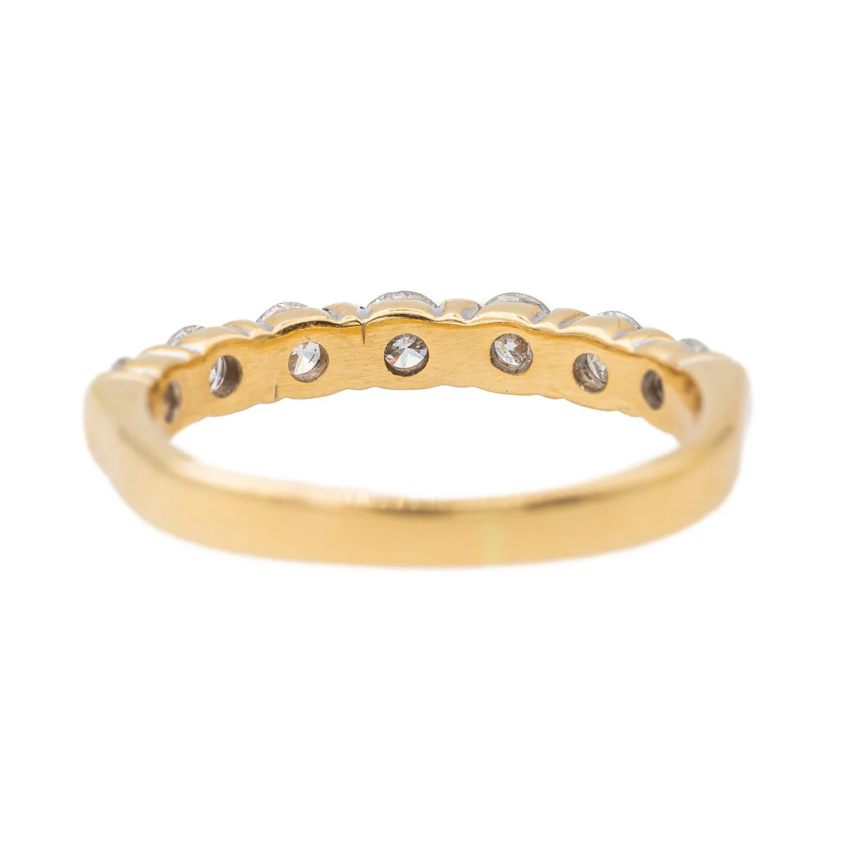 Bague Demi alliance Or jaune Diamant - Image 5