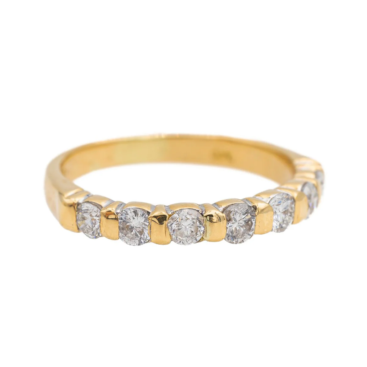 Bague Demi alliance Or jaune Diamant - Image 7