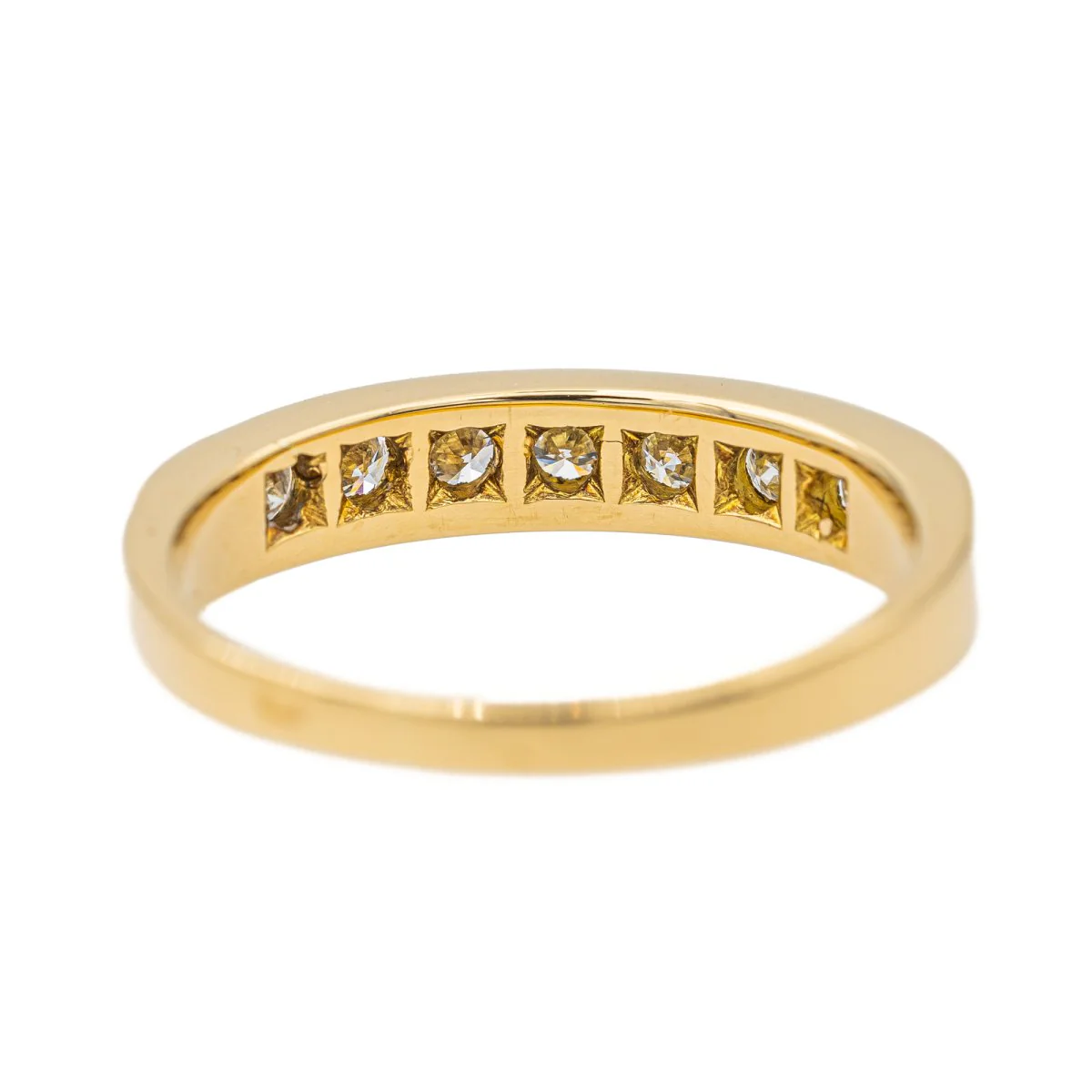 Bague Demi alliance Or jaune Diamant - Image 5