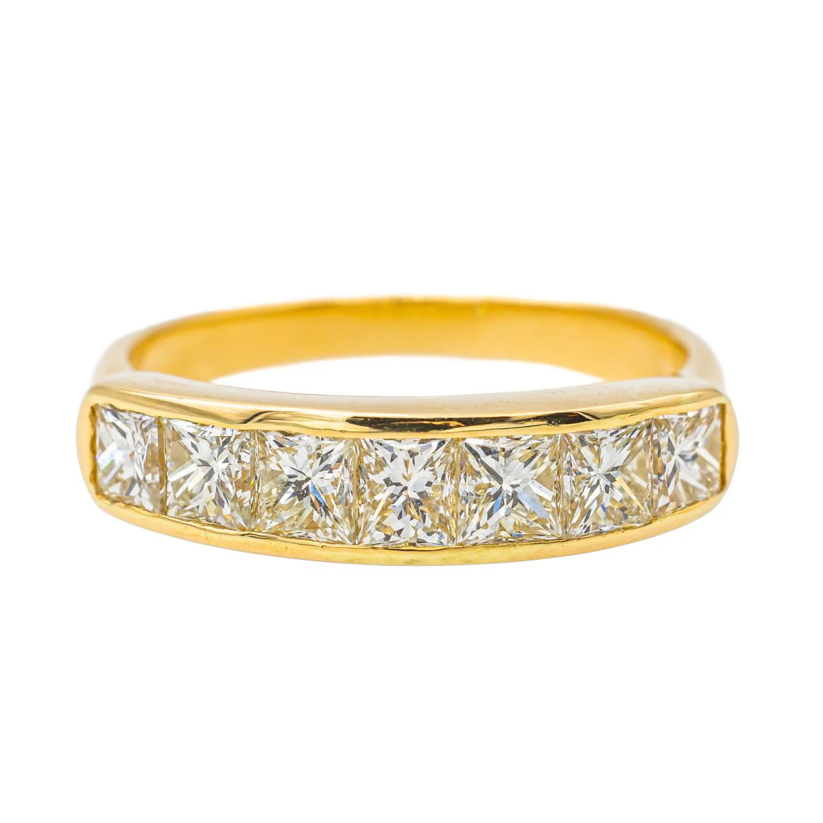 Bague Demi alliance Or jaune  Diamant