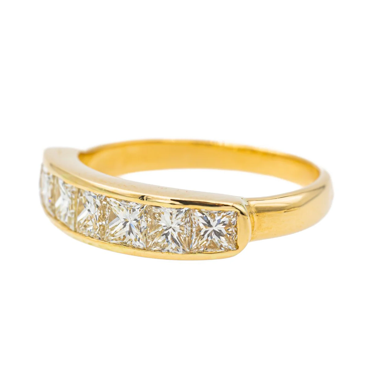 Bague Demi alliance Or jaune  Diamant - Image 3