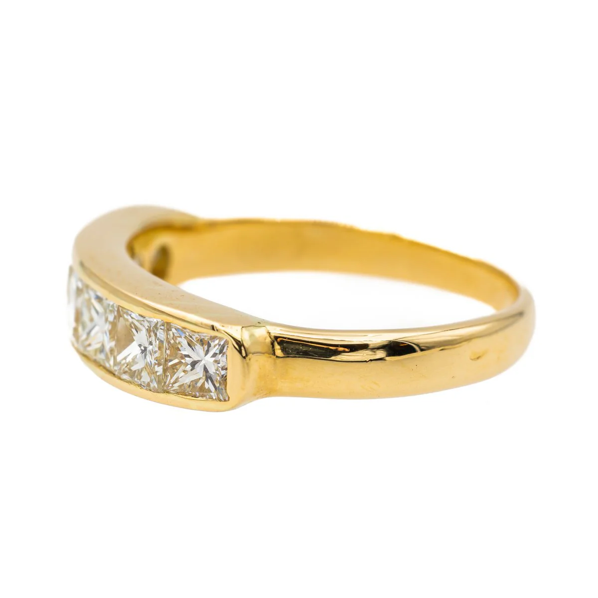 Bague Demi alliance Or jaune  Diamant - Image 4