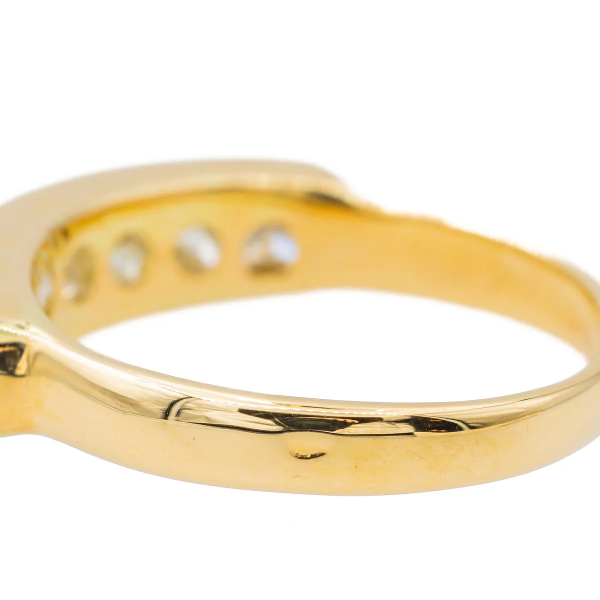 Bague Demi alliance Or jaune  Diamant - Image 5