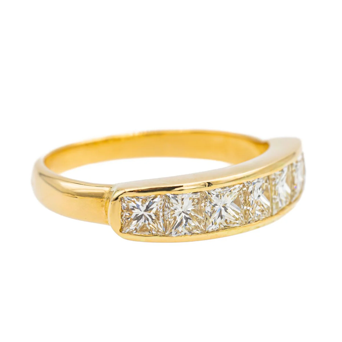 Bague Demi alliance Or jaune  Diamant - Image 6