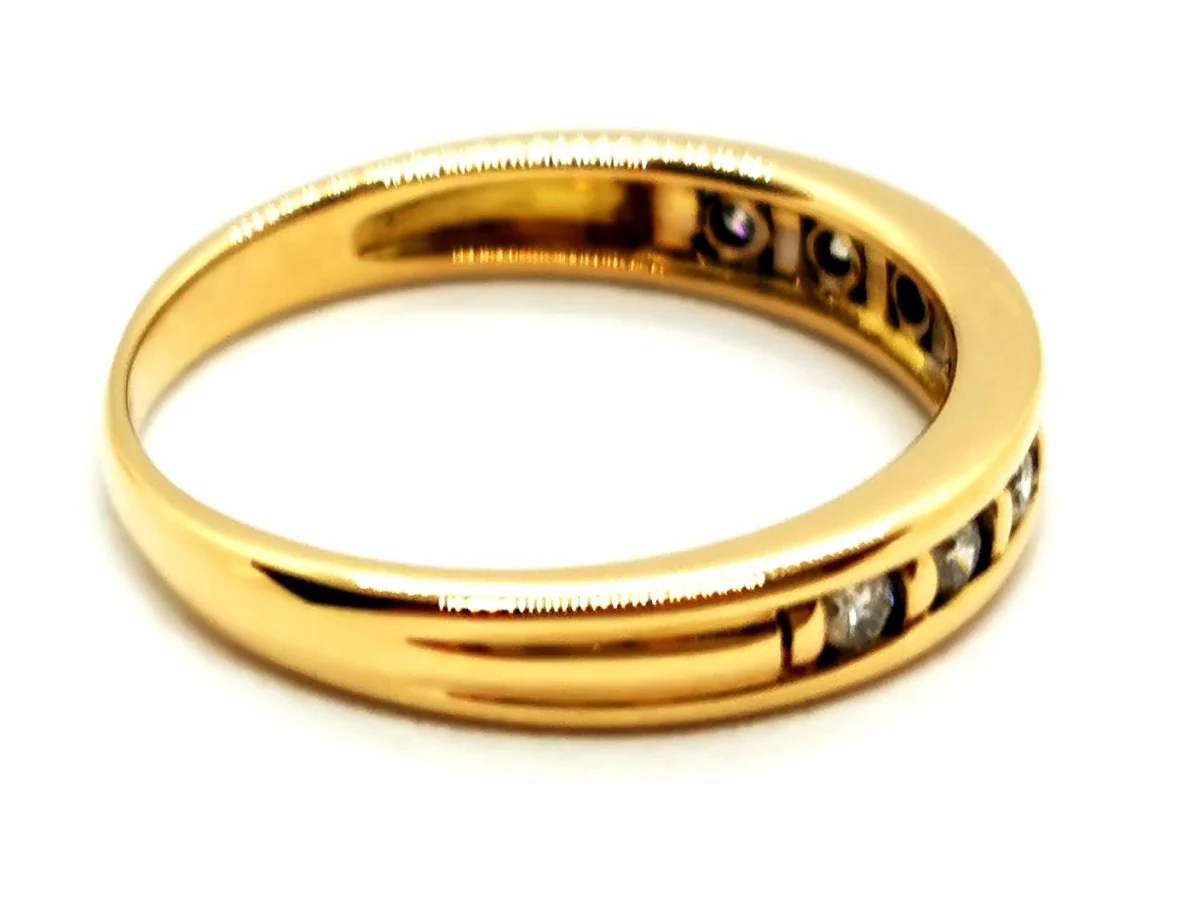 Bague Demi alliance Or jaune Diamant - Image 3