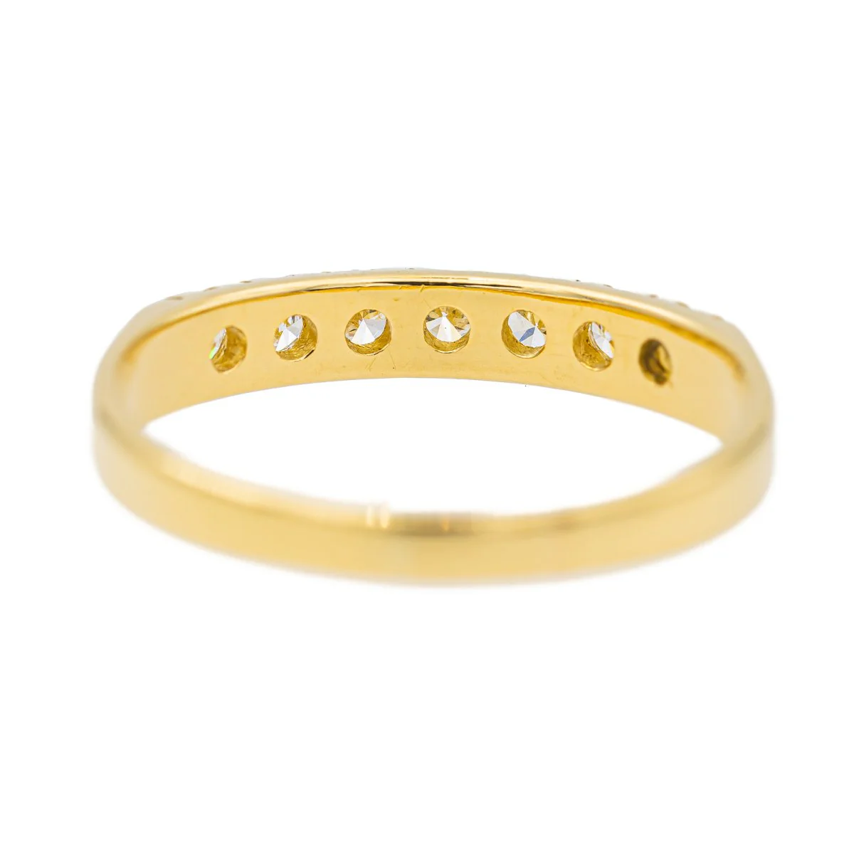 Bague Demi alliance Or jaune Diamant - Image 7