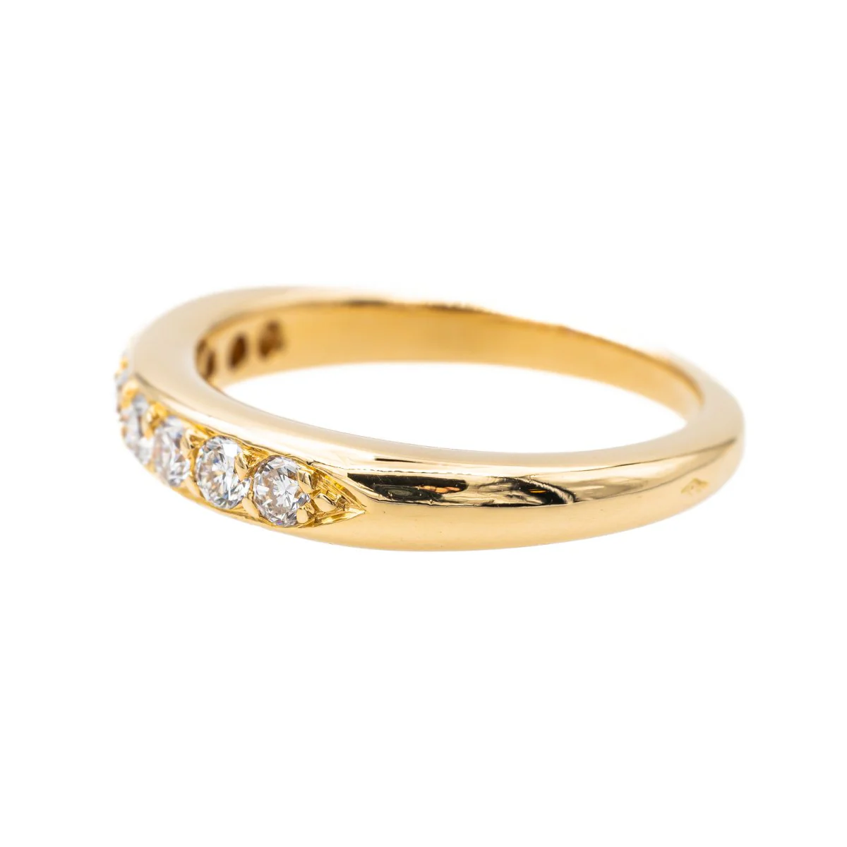 Bague Demi alliance Or jaune Diamant - Image 4