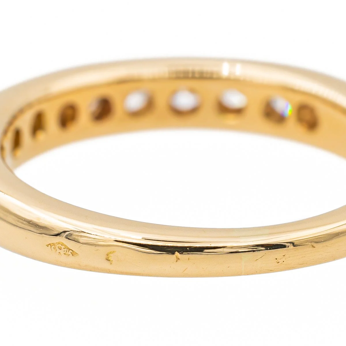 Bague Demi alliance Or jaune Diamant - Image 7