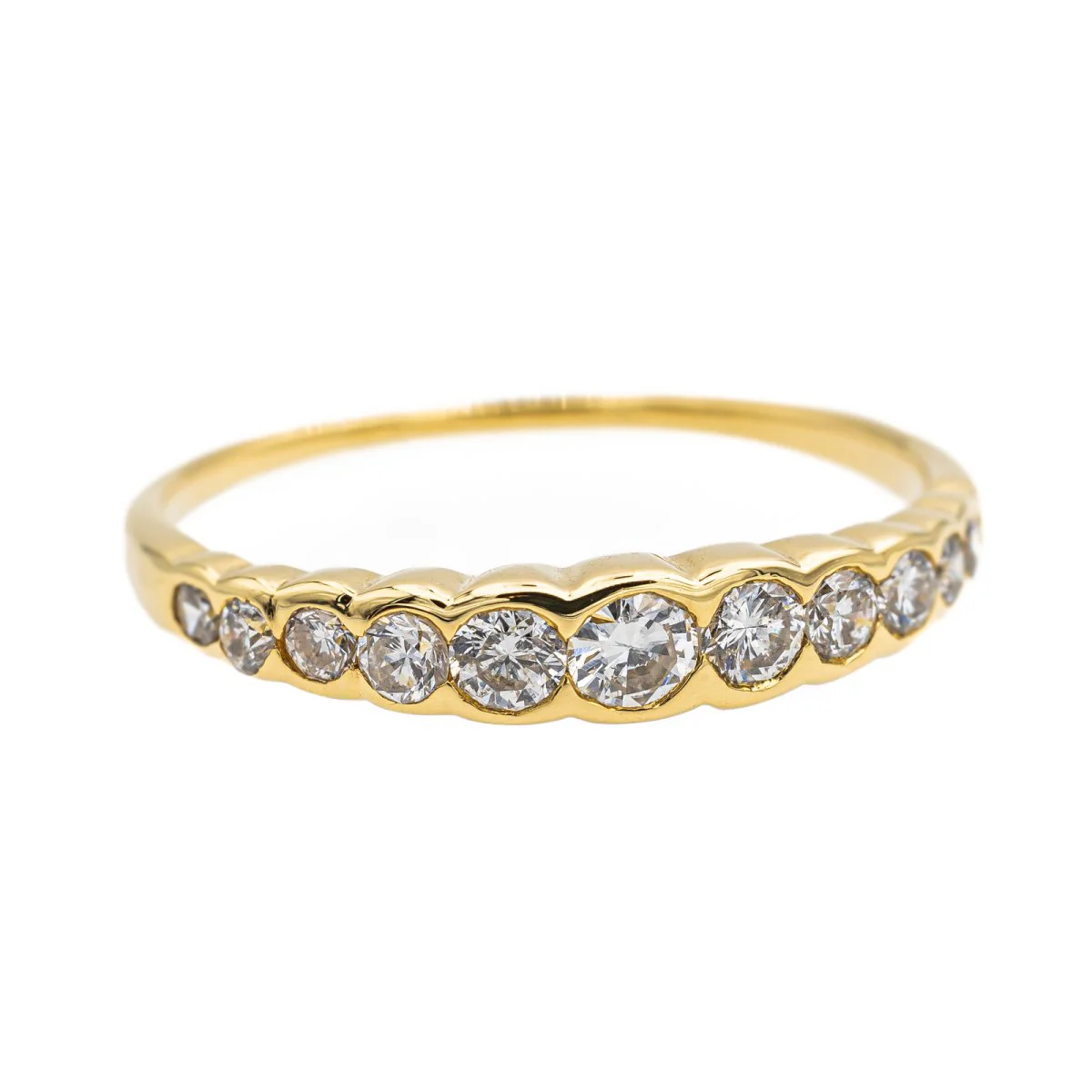 Bague Demi alliance Or jaune Diamant - Image 5
