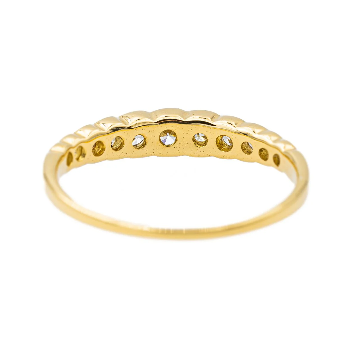Bague Demi alliance Or jaune Diamant - Image 6