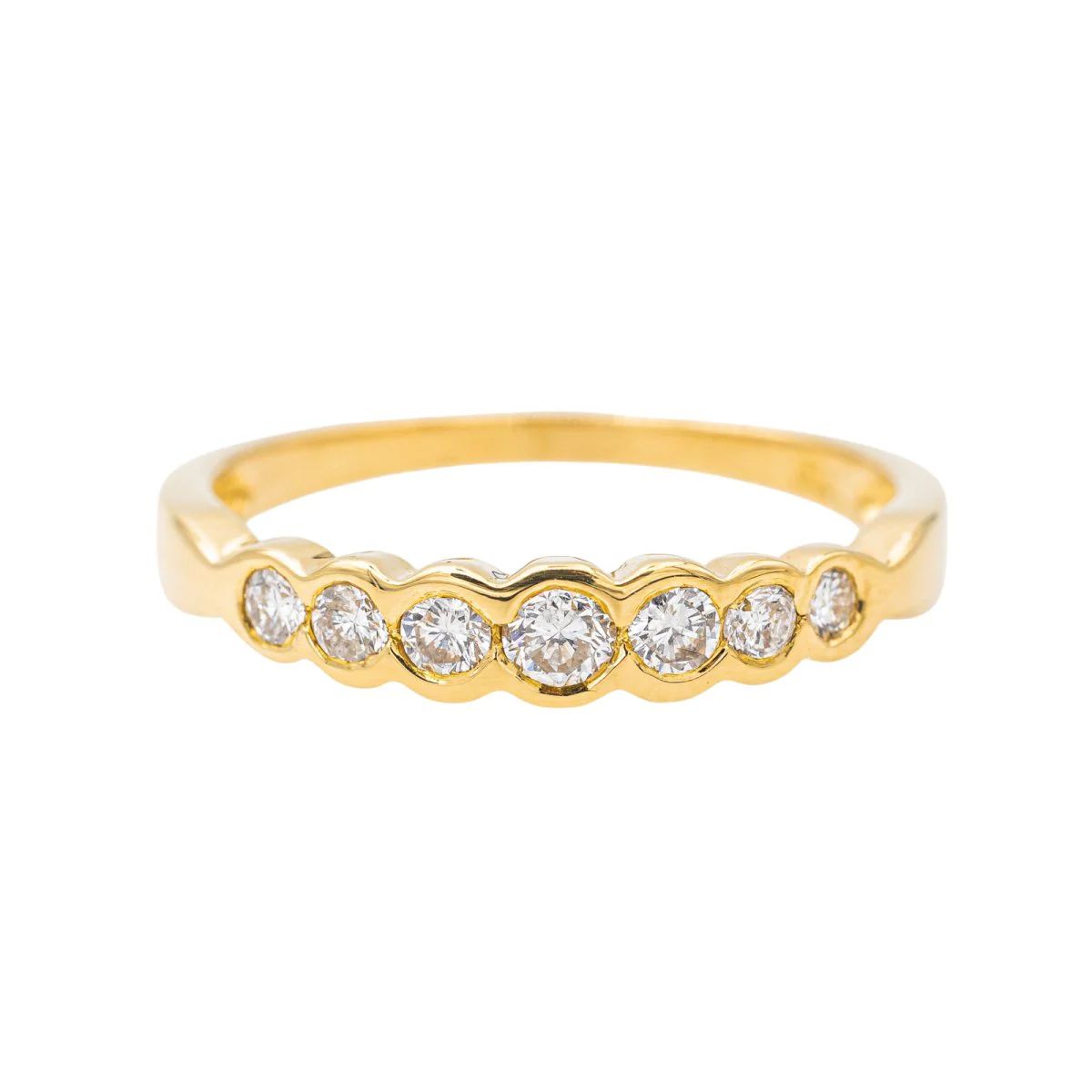 Bague Demi-alliance Or jaune Diamant