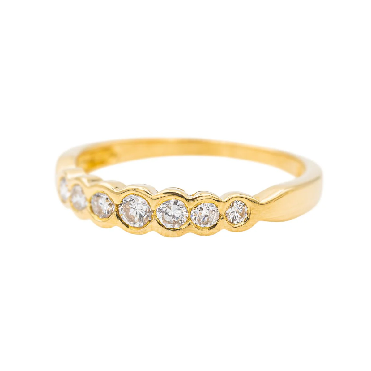 Bague Demi-alliance Or jaune Diamant - Image 3