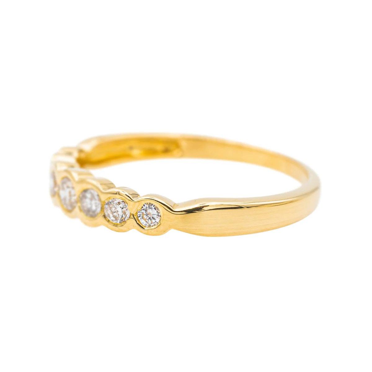 Bague Demi-alliance Or jaune Diamant - Image 4