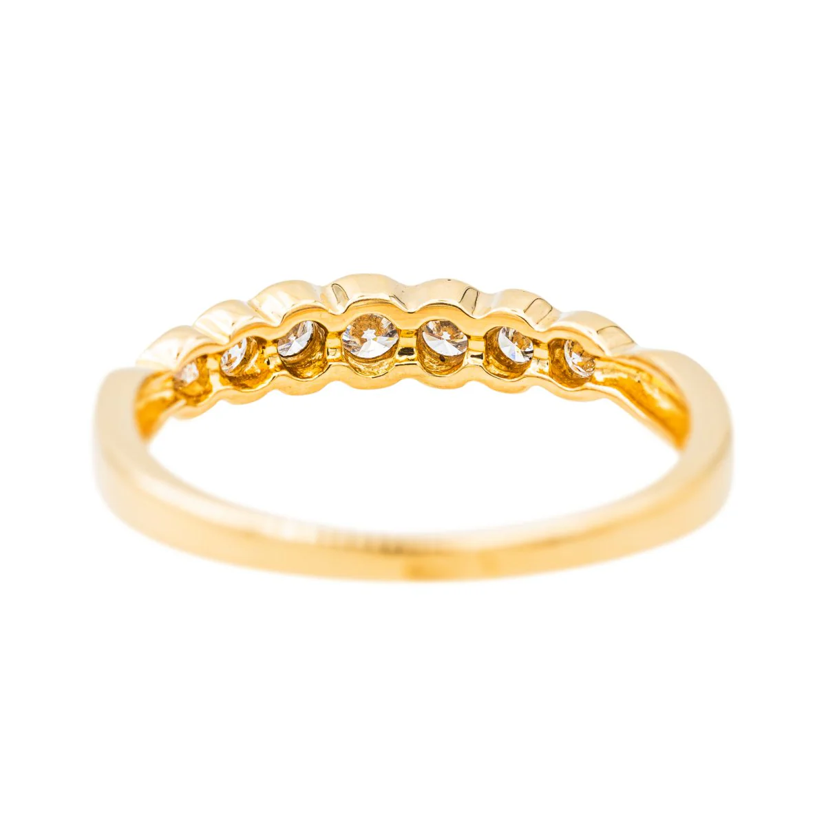 Bague Demi-alliance Or jaune Diamant - Image 5