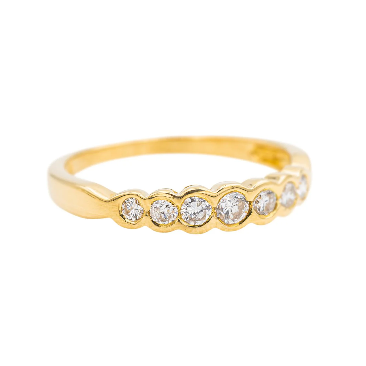 Bague Demi-alliance Or jaune Diamant - Image 6