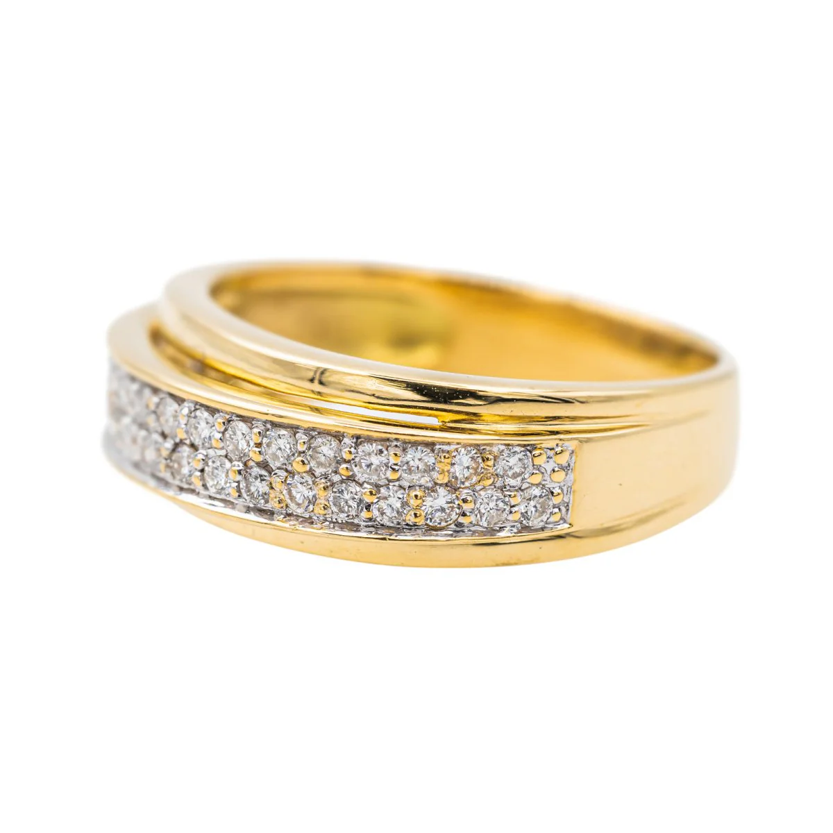 Bague Demi alliance Or jaune Diamant - Image 4