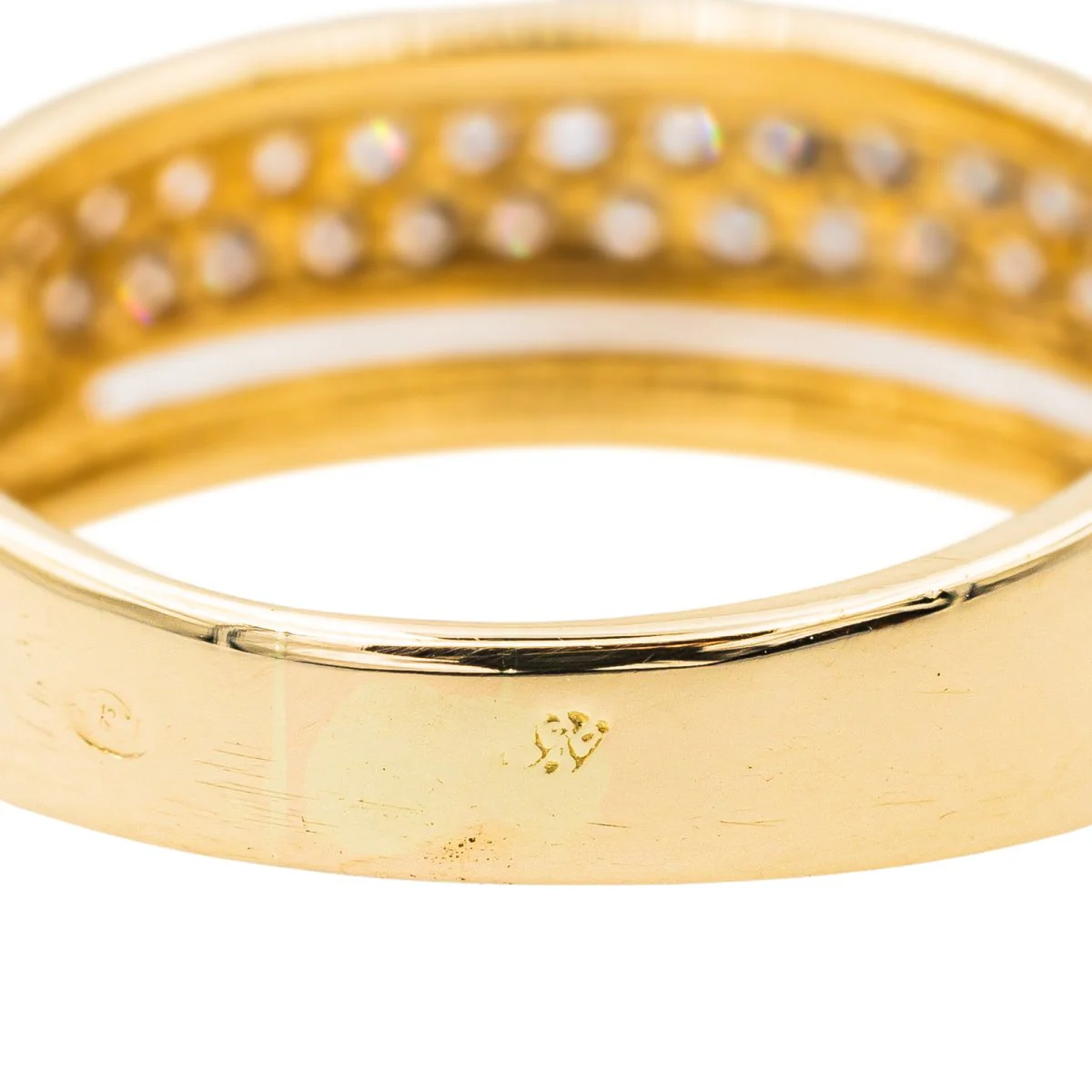 Bague Demi alliance Or jaune Diamant - Image 7