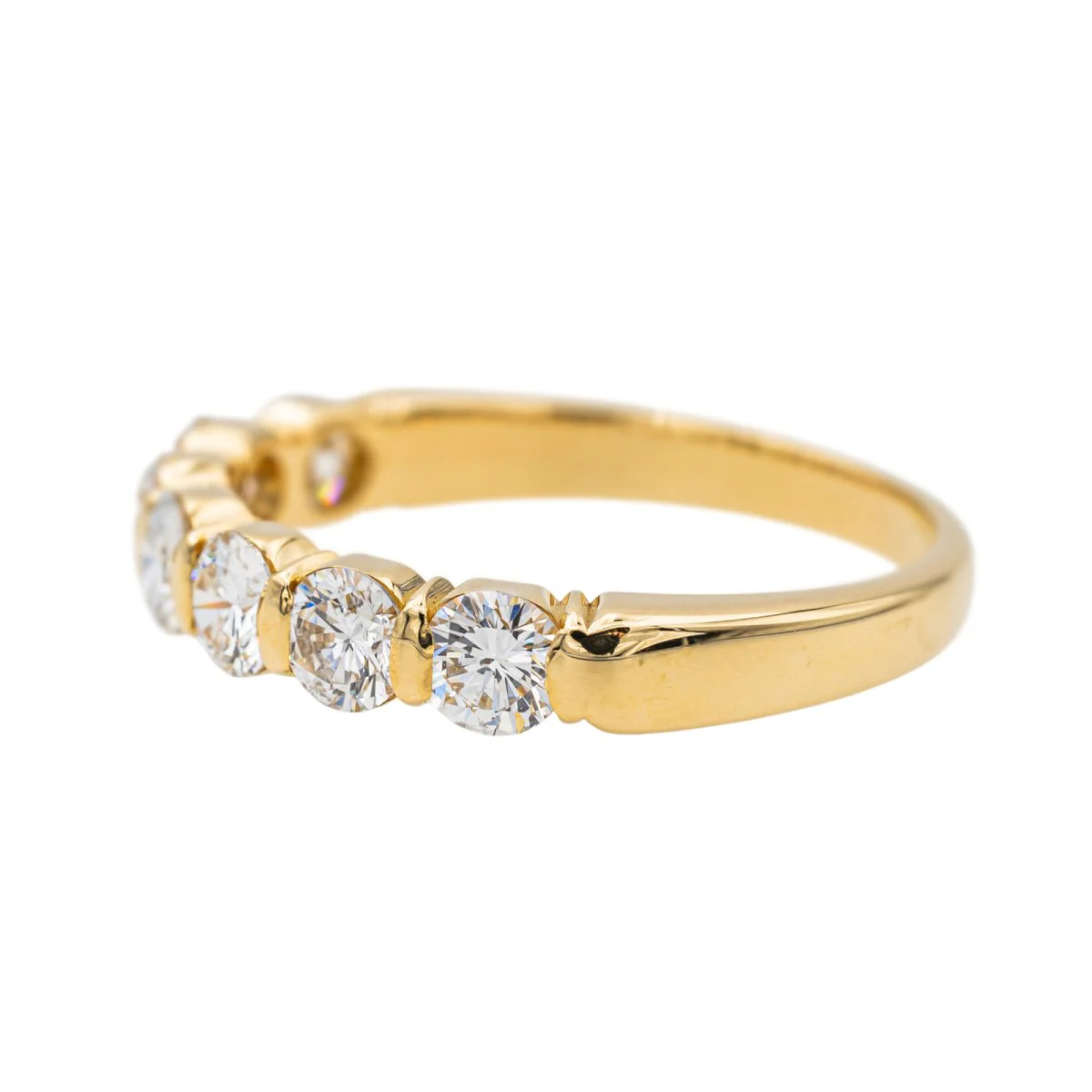 Bague Demi Alliance Or Jaune Diamant - Image 4