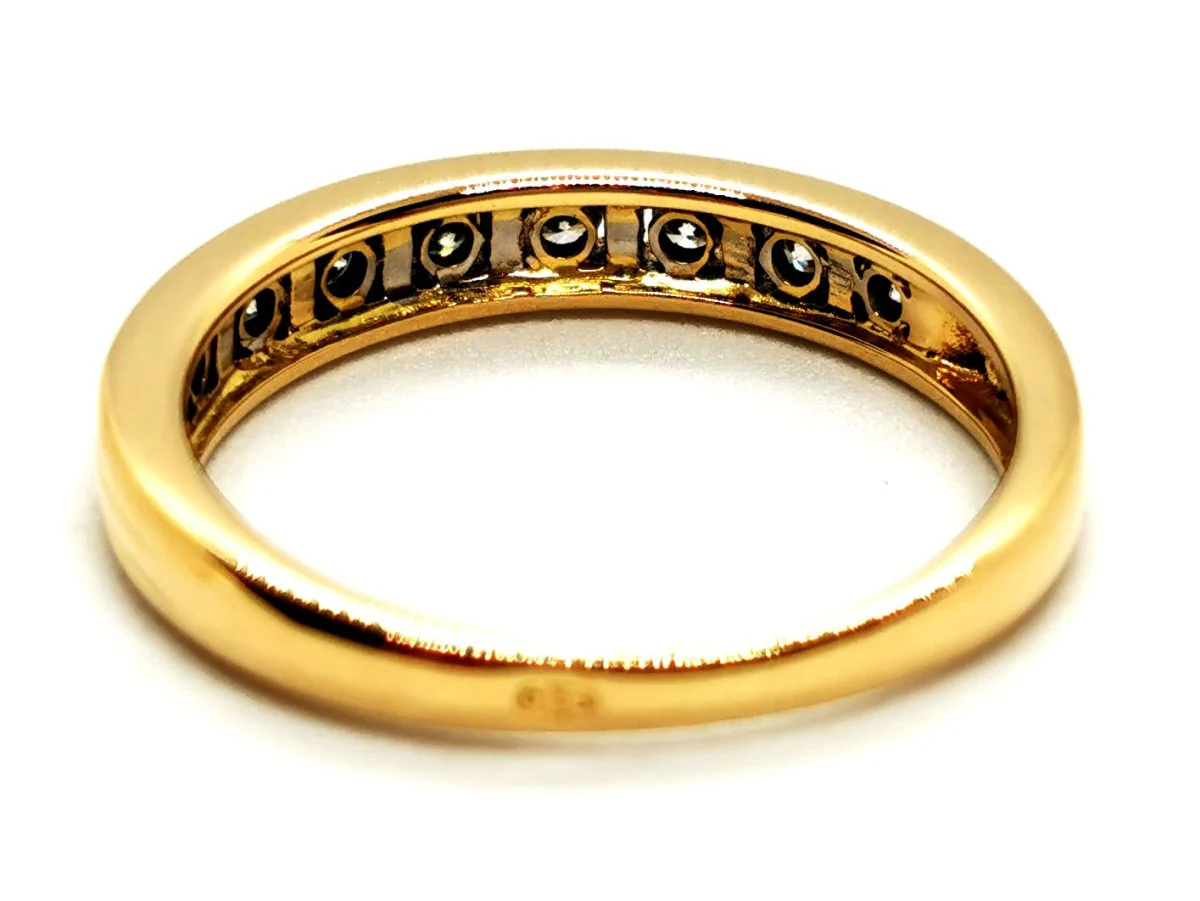 Bague Demi alliance Or jaune Diamant - Image 4