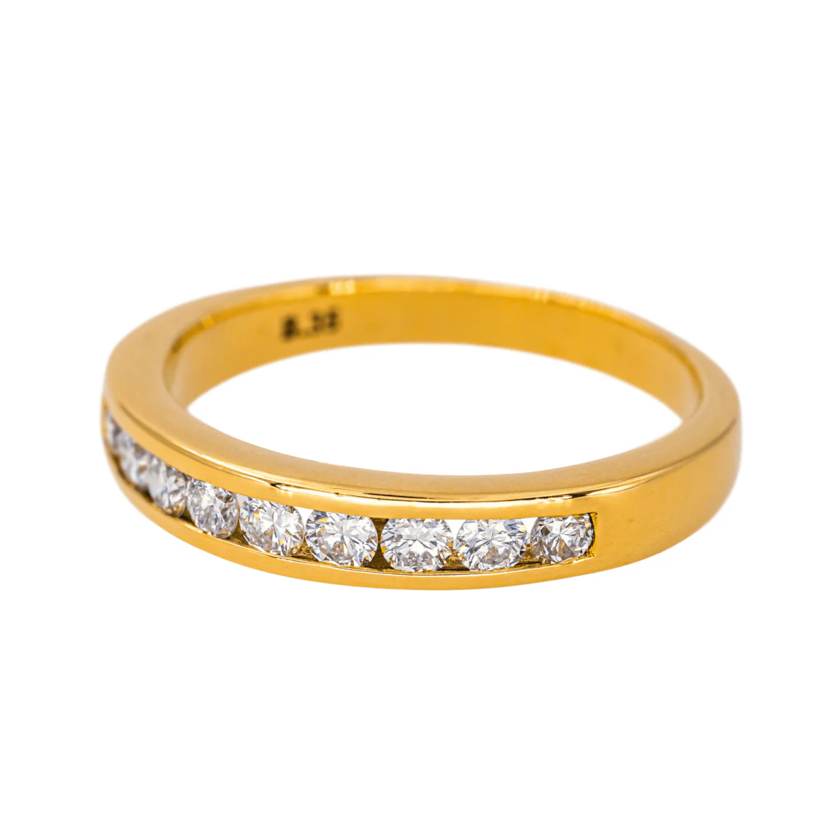 Bague Alliance en or jaune et diamants - Image 3