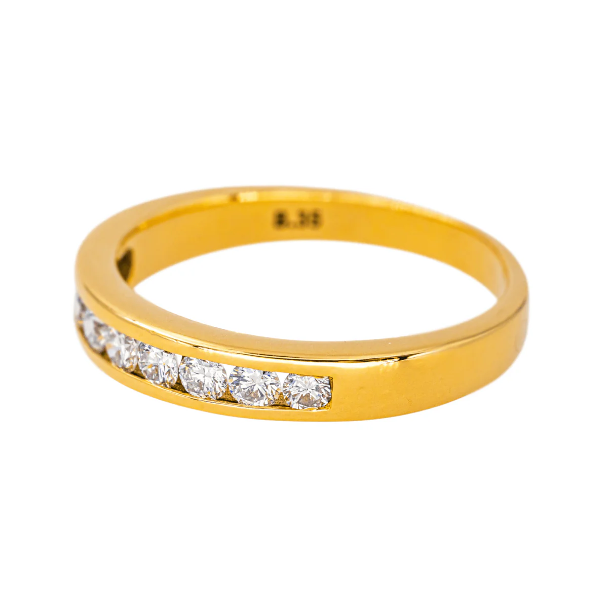 Bague Alliance en or jaune et diamants - Image 4