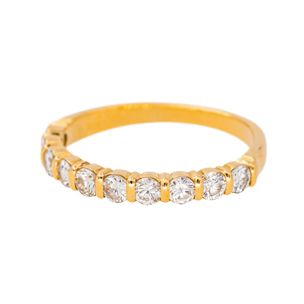 Bague Alliance en or jaune et diamants - Image 3