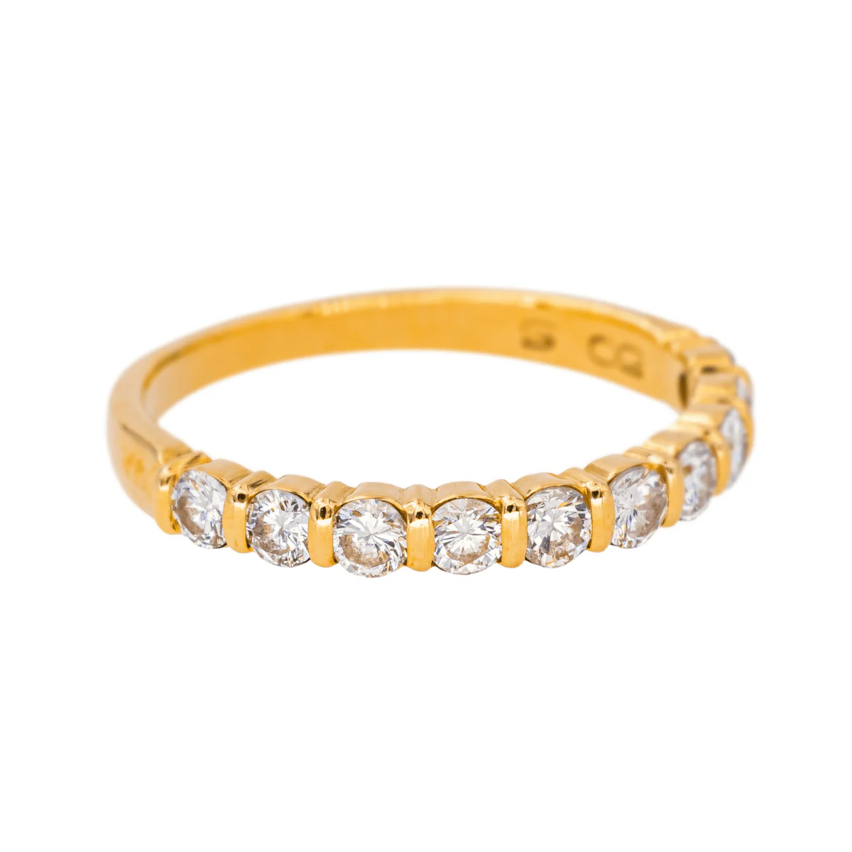 Bague Alliance en or jaune et diamants - Image 6