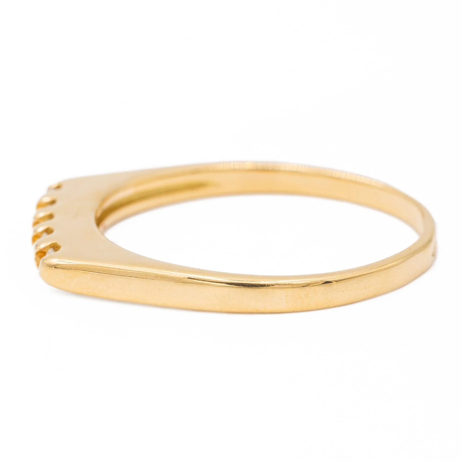 Bague Demi alliance Or jaune  Diamant - Image 4