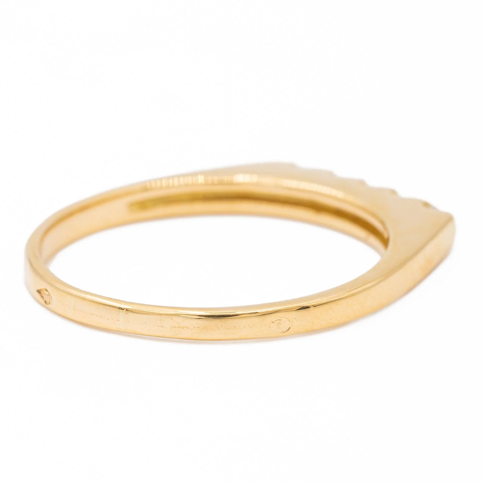 Bague Demi alliance Or jaune  Diamant - Image 6