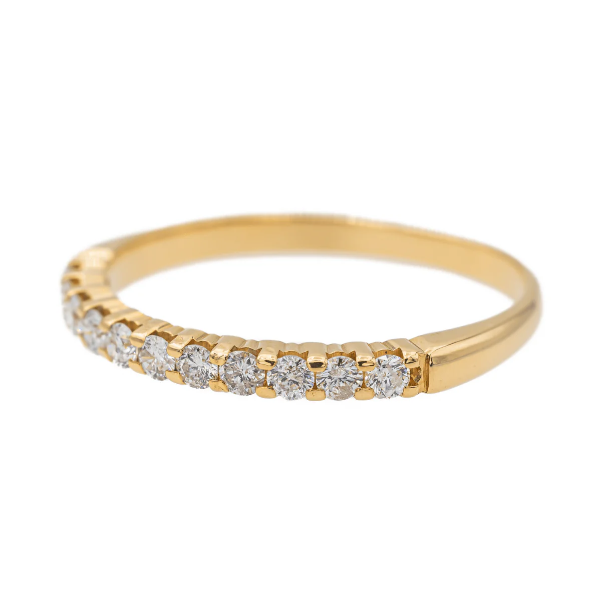 Bague Demi alliance Or jaune  Diamant - Image 3