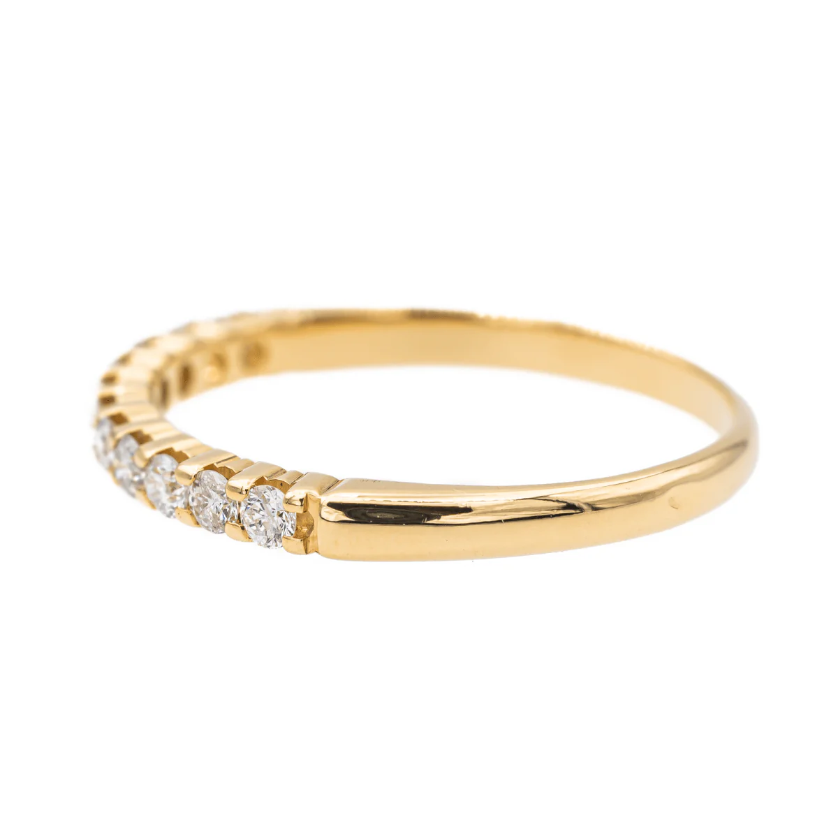 Bague Demi alliance Or jaune  Diamant - Image 4