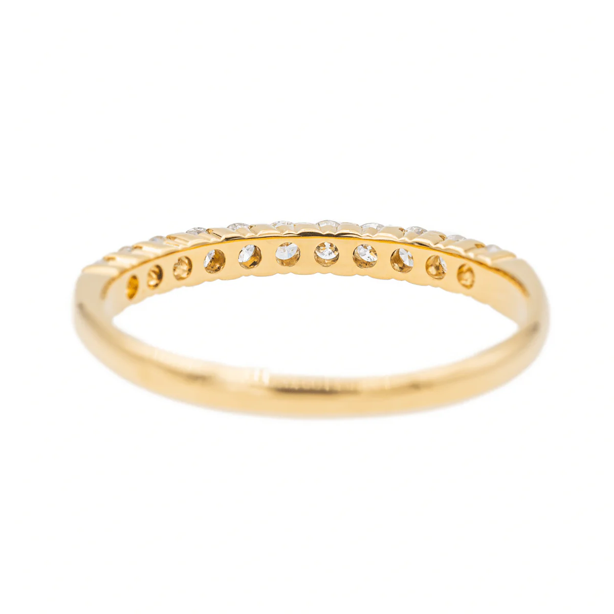 Bague Demi alliance Or jaune  Diamant - Image 5