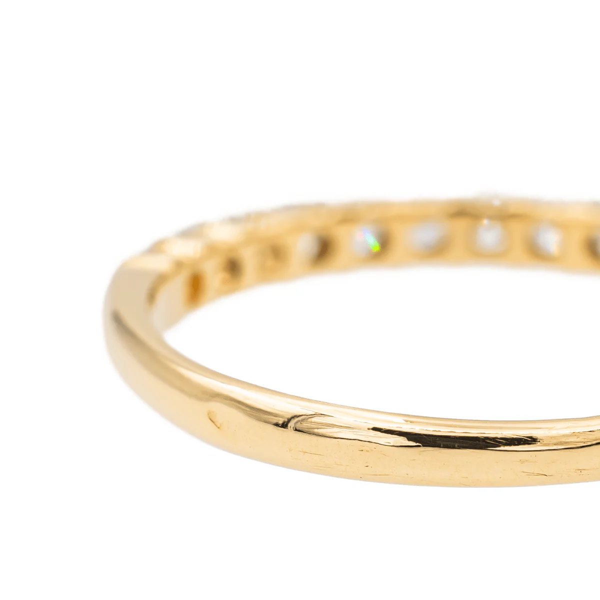 Bague Demi alliance Or jaune  Diamant - Image 6