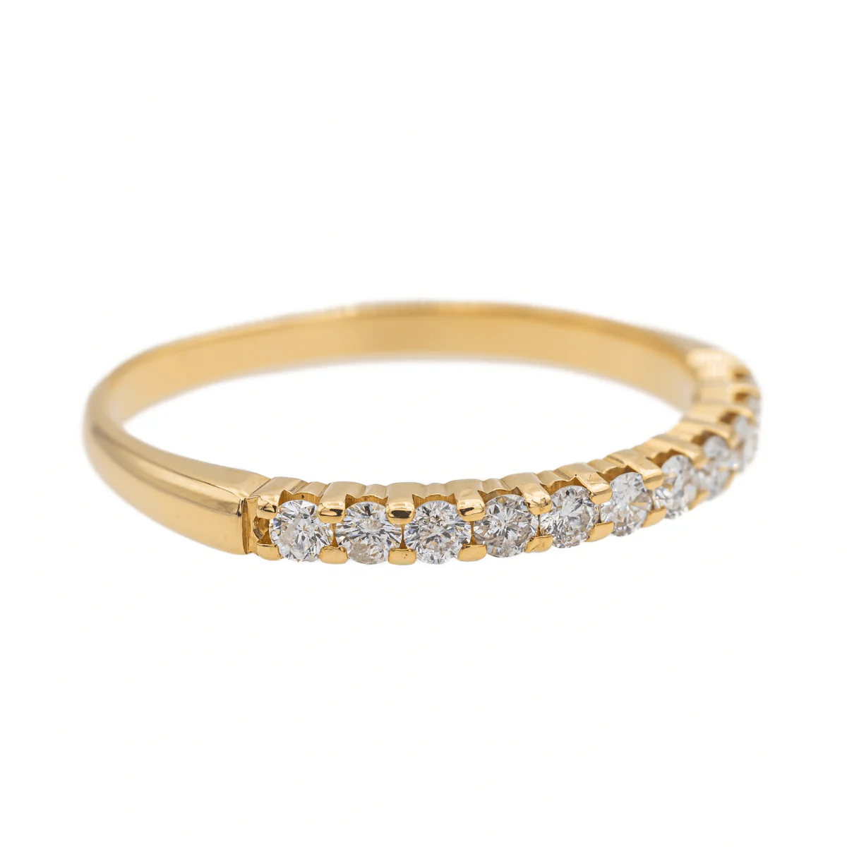 Bague Demi alliance Or jaune  Diamant - Image 7