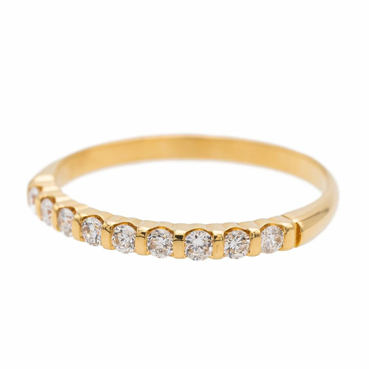 Bague Demi alliance Or jaune Diamant - Image 3