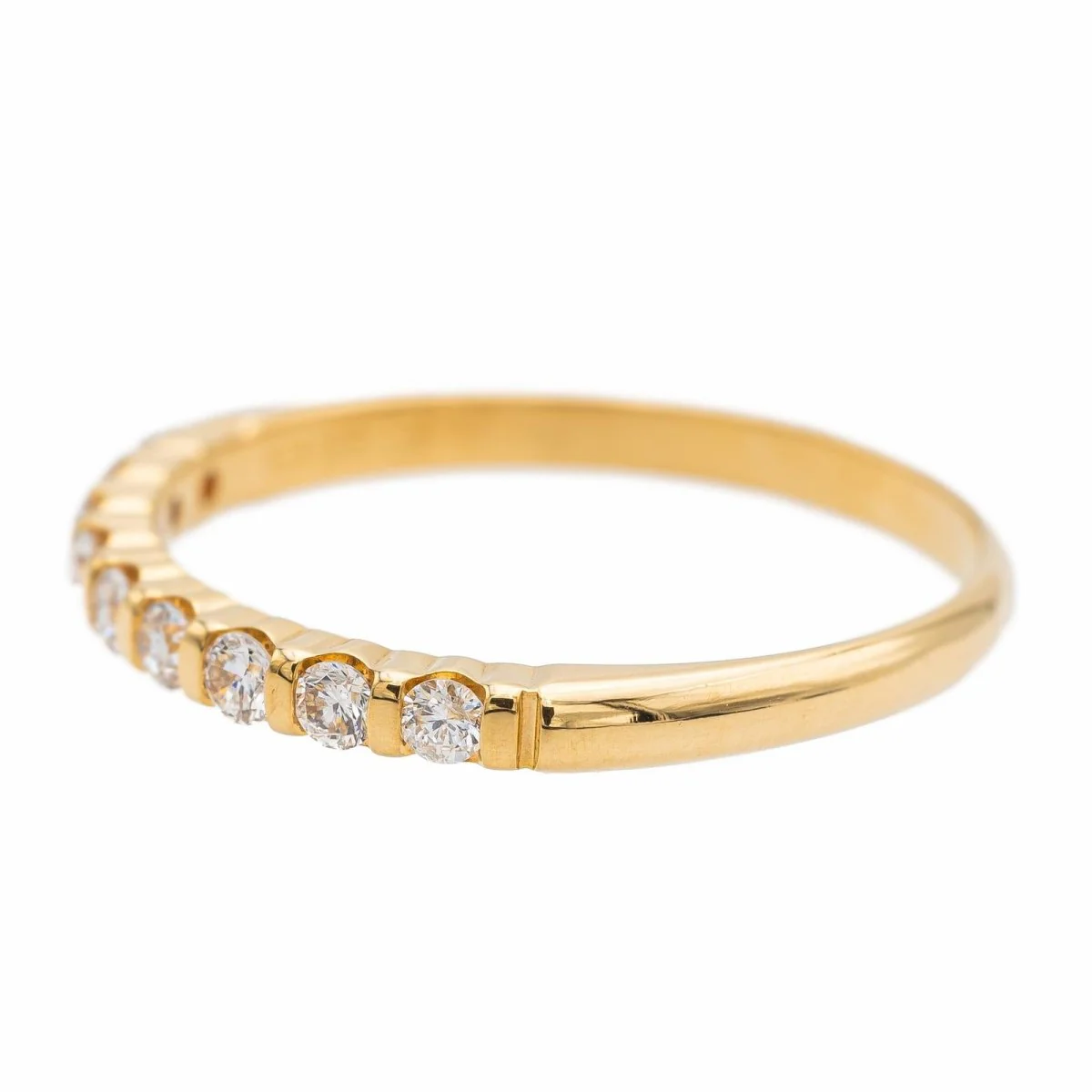 Bague Demi alliance Or jaune Diamant - Image 4