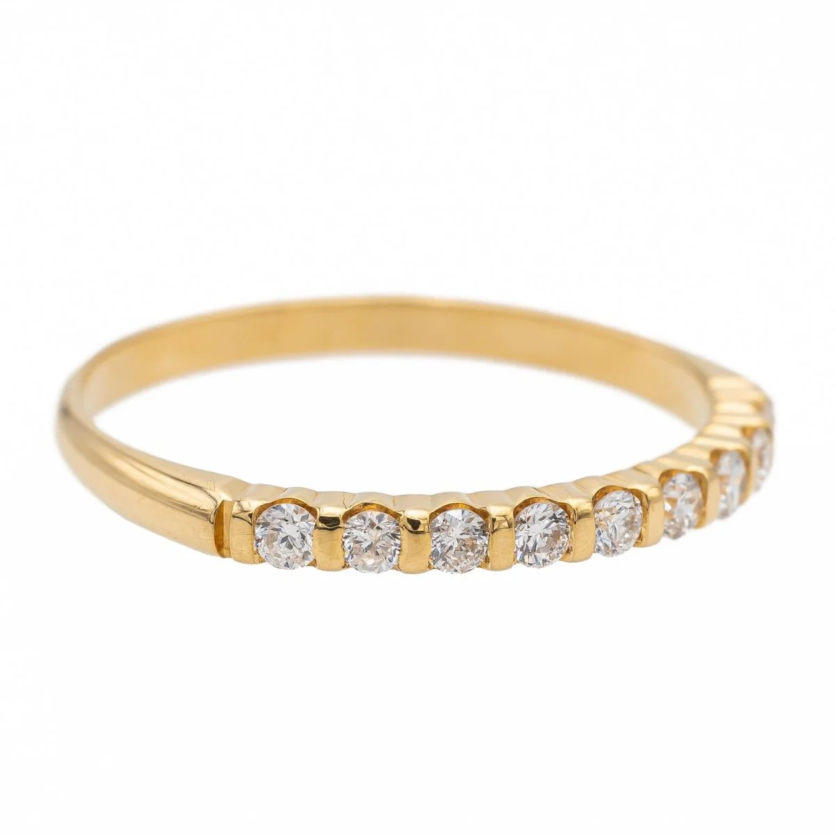 Bague Demi alliance Or jaune Diamant - Image 7