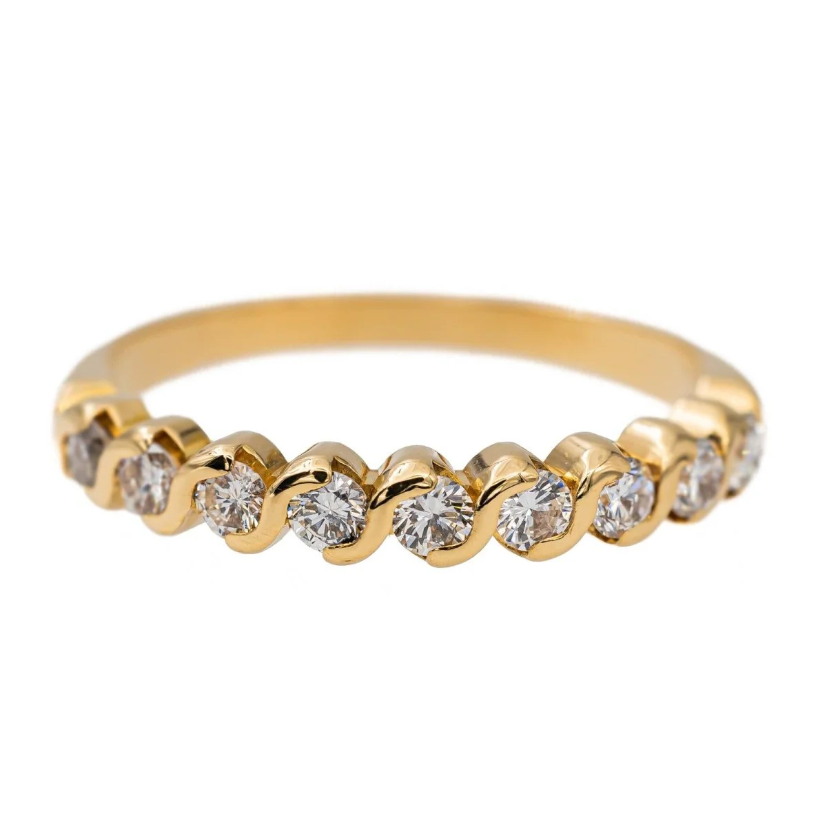 Bague Demi alliance Or jaune Diamant