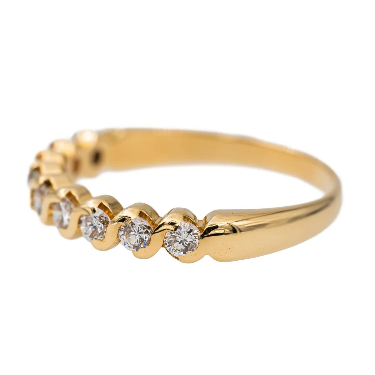 Bague Demi alliance Or jaune Diamant - Image 4