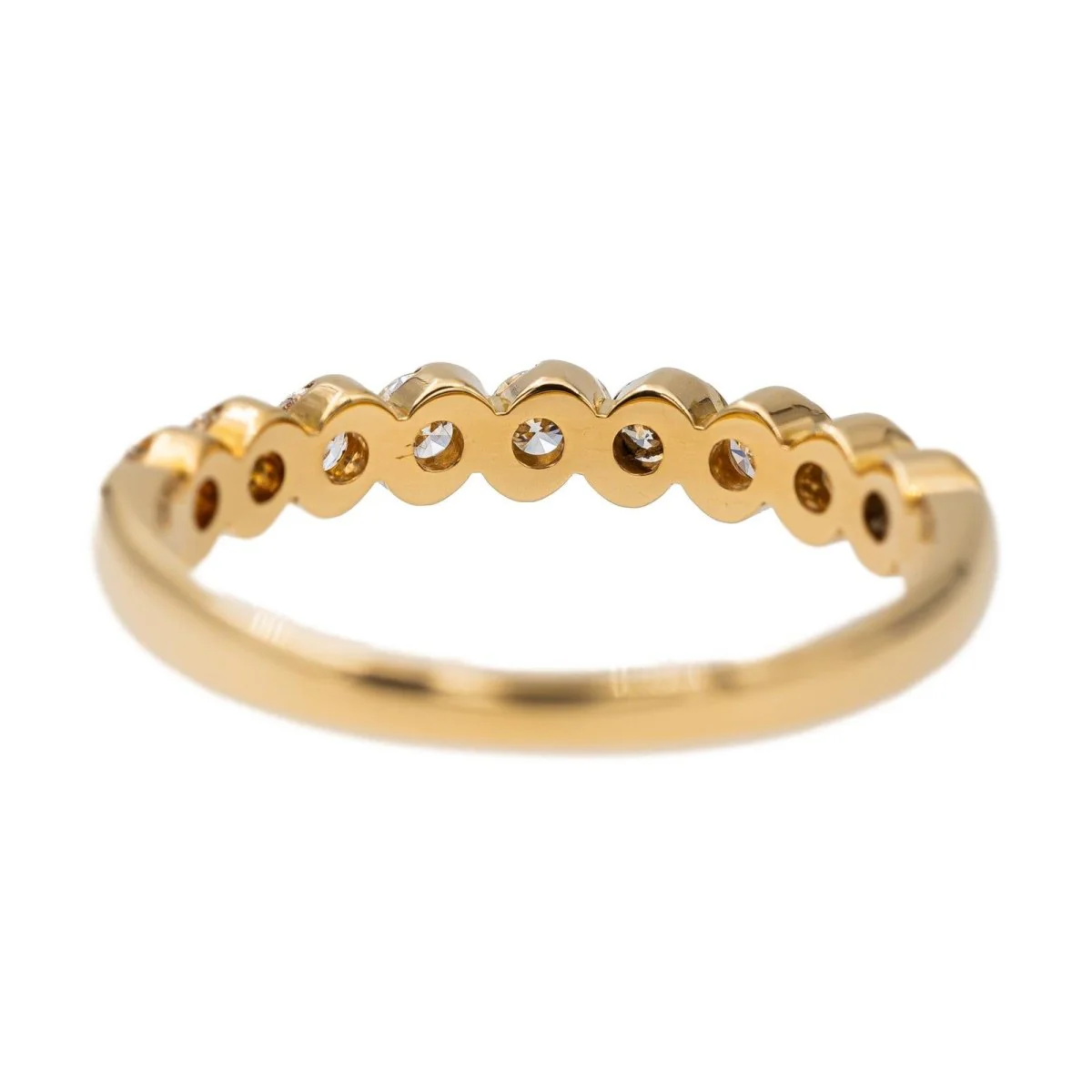 Bague Demi alliance Or jaune Diamant - Image 5